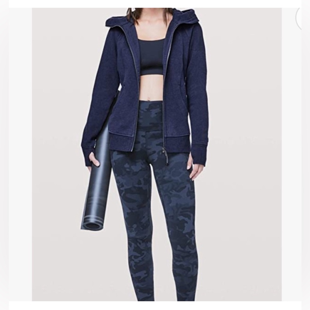 Lululemon Classic Scuba Hoodie Heathered Hero Blue Size 10 💙